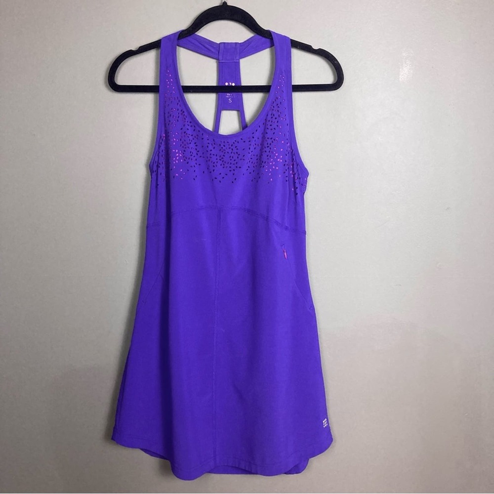 Title Nine dress small tennis athletic tank purple‎ built-in bra pink cutout
